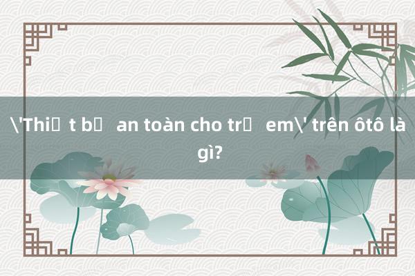 'Thiết bị an toàn cho trẻ em' trên ôtô là gì?