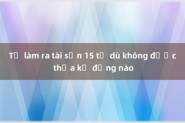 Tự làm ra tài sản 15 tỷ dù không được thừa kế đồng nào