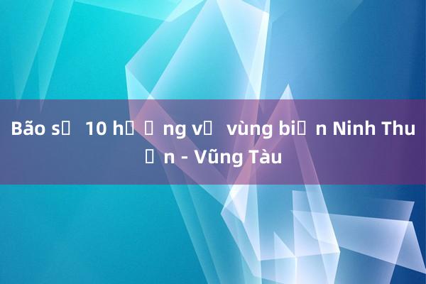 Bão số 10 hướng về vùng biển Ninh Thuận - Vũng Tàu