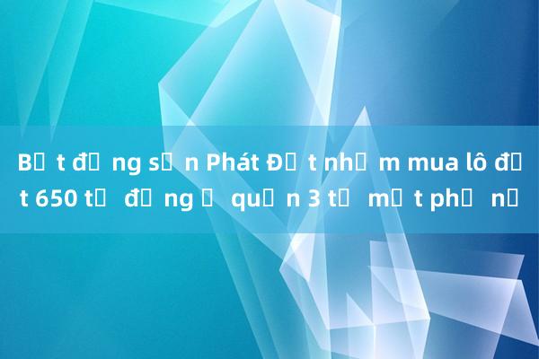 Bất động sản Phát Đạt nhắm mua lô đất 650 tỉ đồng ở quận 3 từ một phụ nữ