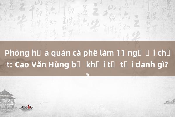 Phóng hỏa quán cà phê làm 11 người chết: Cao Văn Hùng bị khởi tố tội danh gì?