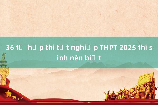 36 tổ hợp thi tốt nghiệp THPT 2025 thí sinh nên biết