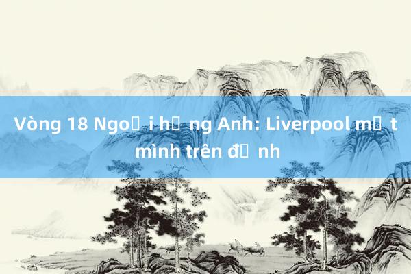 Vòng 18 Ngoại hạng Anh: Liverpool một mình trên đỉnh